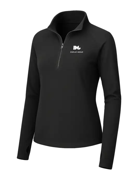 Womens Black Microfleece 1/2 Zip Pullover w/Display Group Logo