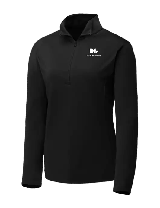 Black Womens Posicharge Competitor ¼ Zip Pullover w/Display Group Logo