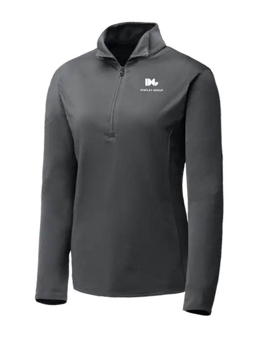 Dark Grey Womens Posicharge Competitor ¼ Zip Pullover w/Display Group Logo