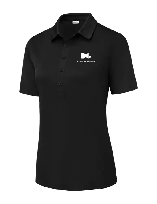 Black Womens Posi-UV Pro Polo w/Display Group Logo