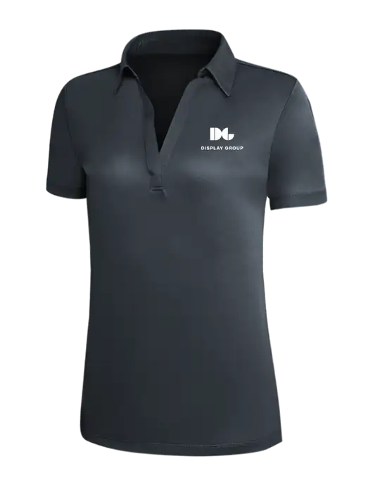Dark Grey Silk Touch Womens Performance Polo w/Display Group Logo