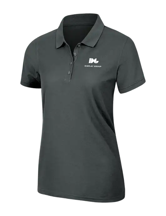 Dark Grey Womens Core Classic Pique Polo w/Display Group Logo