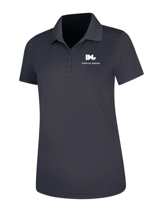 Dark Grey Womens Dry Zone UV Mesh Polo w/Display Group Logo