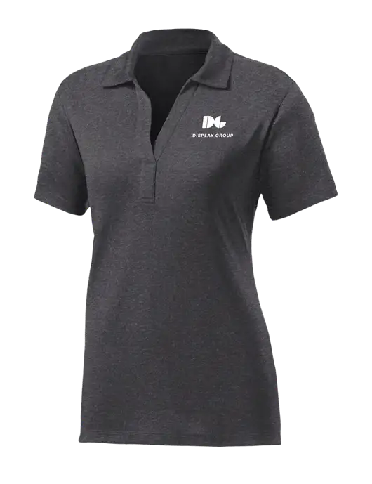 Womens Dark Grey Heather Contender Polo w/Display Group Logo