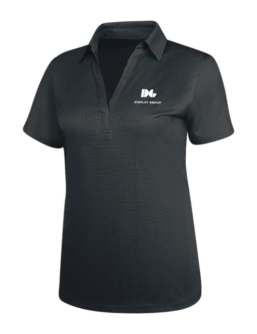 Dark Grey Womens Performance Fine Jacquard Polo w/Display Group Logo