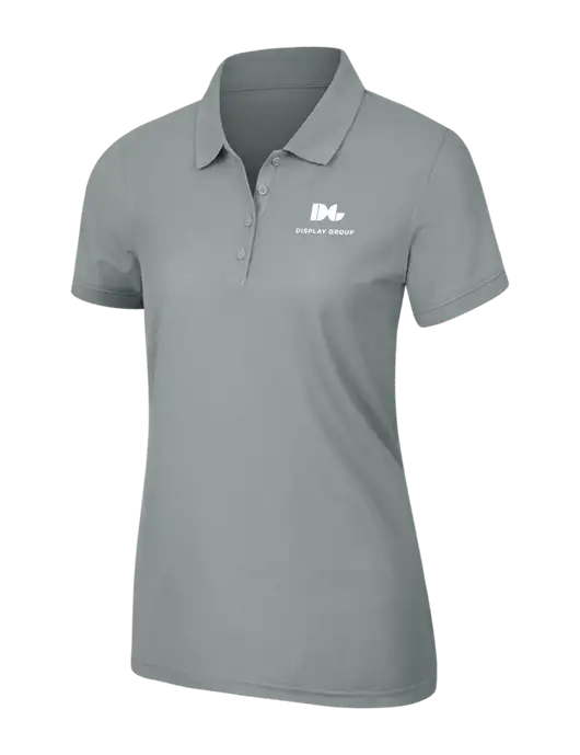 Light Grey Womens Core Classic Pique Polo w/Display Group Logo