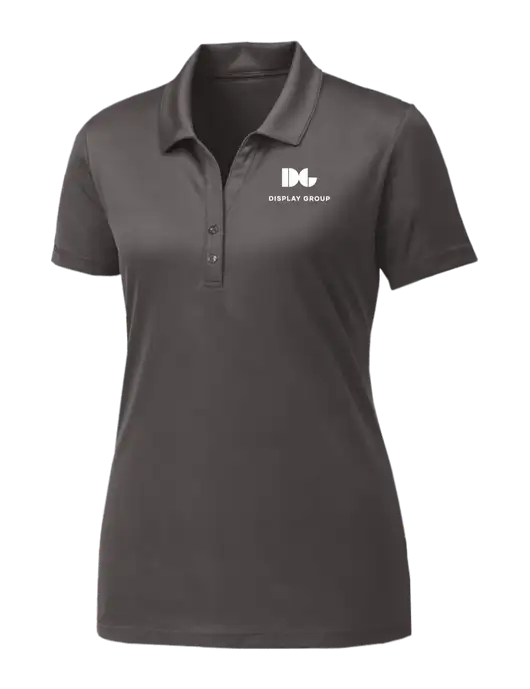 Womens Dark Grey PosiCharge Competitor Polo w/Display Group Logo