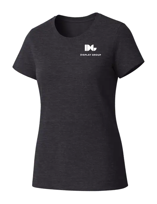 Womens Seriously Soft Heathered Charcoal T-Shirt w/Display Group Logo