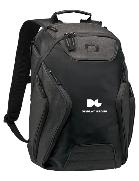 OGIO Black/Heather Grey Hatch Laptop Backpack
 w/Display Group Logo