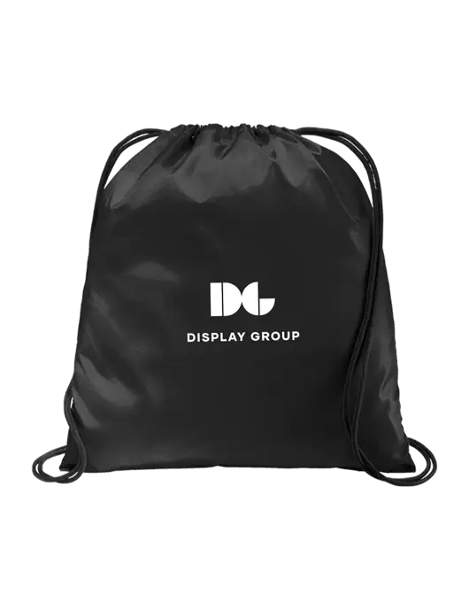 Drawstring  Black Cinch Pack w/Display Group Logo