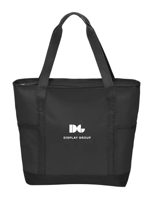 On the Go Black/Black Tote w/Display Group Logo