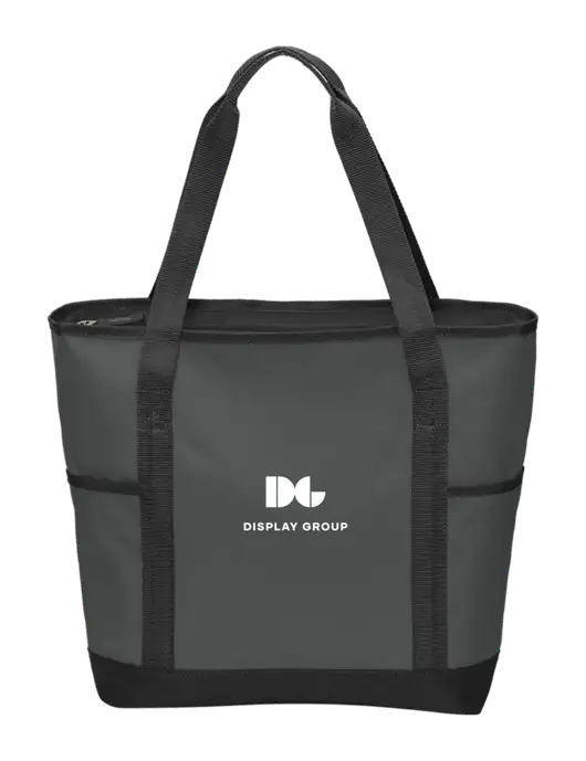 On the Go Charcoal/Black Tote  w/Display Group Logo