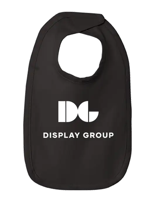 Rabbit Skins Black Infant Premium Jersey Bib w/Display Group Logo