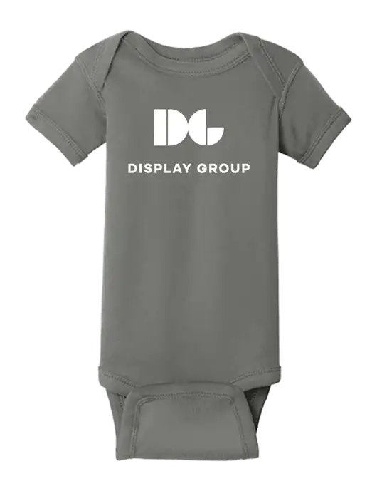 Rabbit Skins Charcoal Infant Short Sleeve Baby Rib Bodysuit w/Display Group Logo