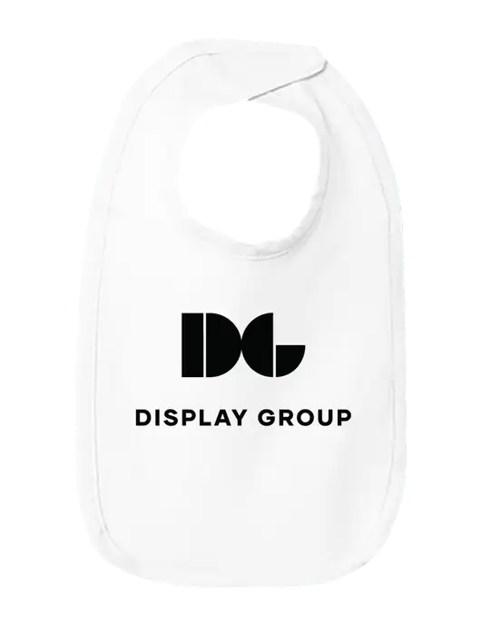 Rabbit Skins White Infant Premium Jersey Bib w/Display Group Logo