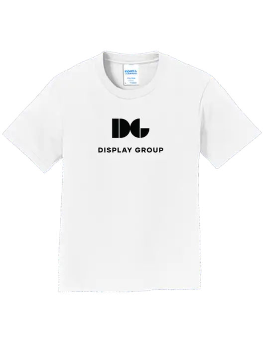 Youth Ring Spun White 4.5 oz T-Shirt w/Display Group Logo