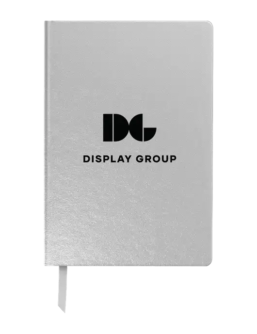 Achieve Silver Hardcover Journal, 5.5 x 8.37 w/Display Group Logo