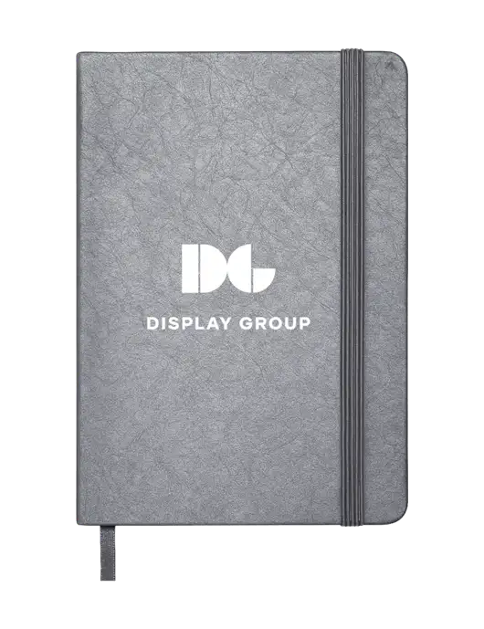 Granite Dark Grey Hardcover Journal, 5.62 X  8.37 w/Display Group Logo