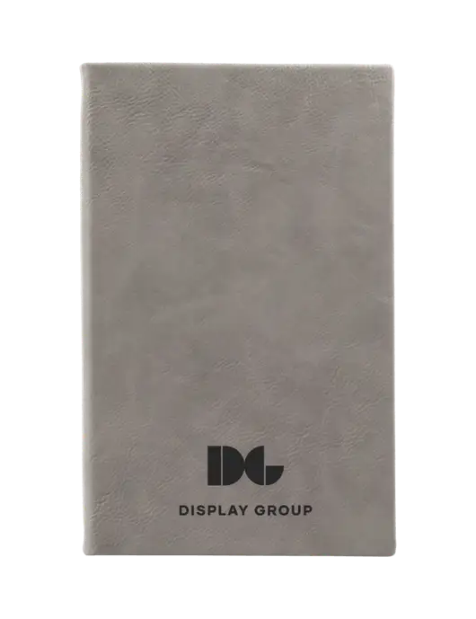 Grey Leatherette 5.25 x 8.25 Journal w/Display Group Logo