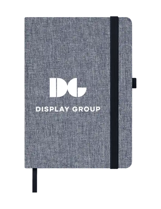 Twill Grey Heathered 5 x 7 Journal w/Display Group Logo