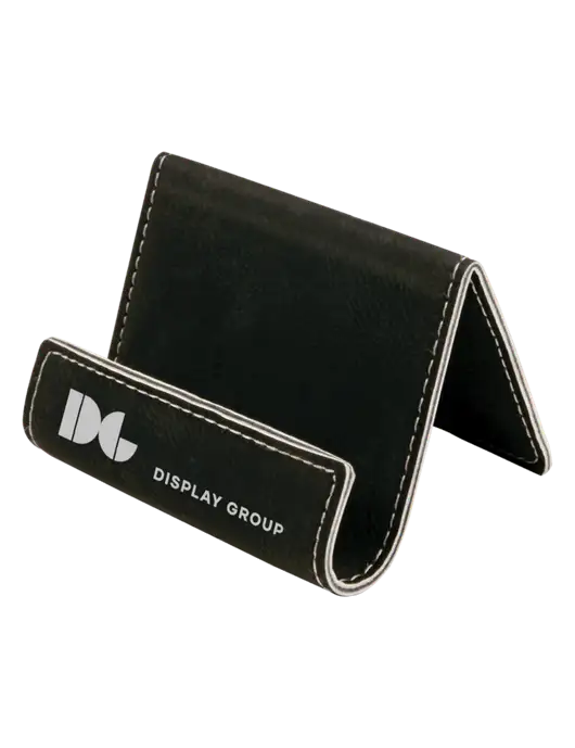 Black Leatherette Card & Phone Holder w/Display Group Logo