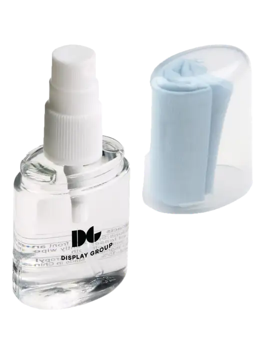Lens Cleaning Spray & Microfiber Cloth w/Display Group Logo