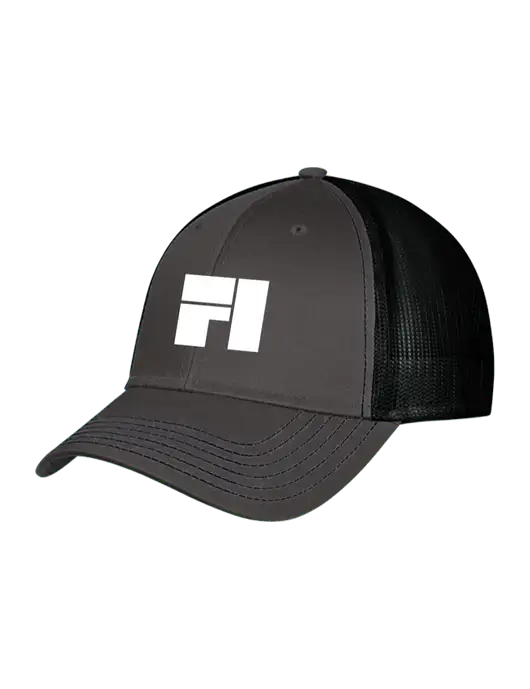 Charcoal & Black Mesh Trucker Cap Snap Back w/Fantasee Integration Logo