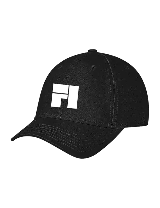 Black Structured Soft Snap Closure Hook & Loop Cap w/Fantasee Integration Logo