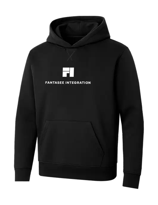 Allmade Deep Black Organic French Terry Pullover Hoodie w/Fantasee Integration Logo