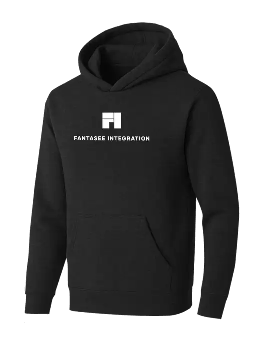 BELLA+CANVAS Black Heather Sponge Fleece Pullover Hoodie w/Fantasee Integration Logo