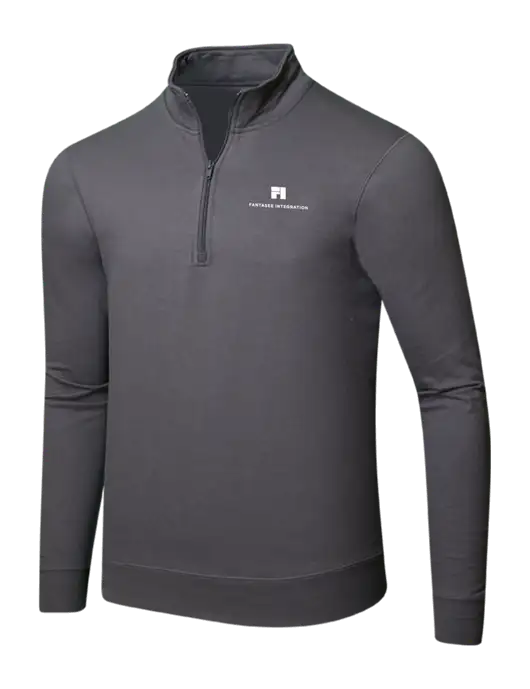 Charcoal 8.5 oz Ring Spun 1/4 Zip Pullover Sweatshirt w/Fantasee Integration Logo