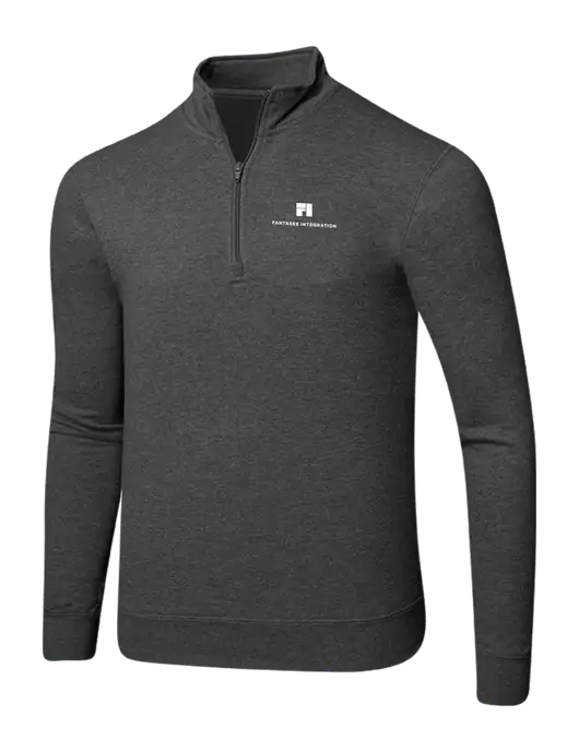 Dark Heather Grey 8.5 oz Ring Spun 1/4 Zip Pullover Sweatshirt w/Fantasee Integration Logo