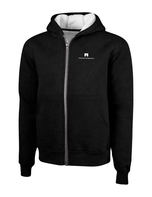 Cornerstone Black Heavyweight Sherpa Lined Hooded Fleece Jacket w/Fantasee Integration Logo