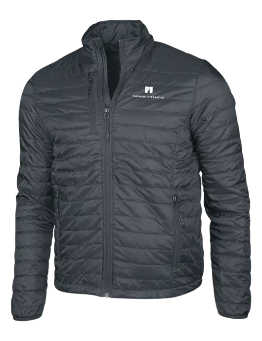 Dark Grey Puffy Packable Jacket w/Fantasee Integration Logo