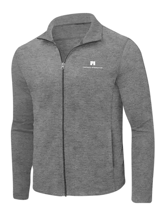 Medium Grey Heather Microfleece Full-Zip Jacket w/Fantasee Integration Logo