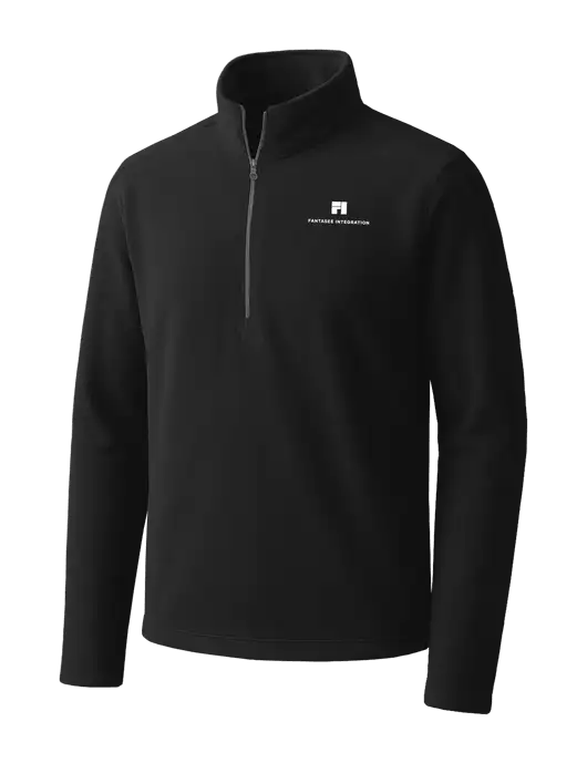 Black Microfleece 1/2 Zip Pullover w/Fantasee Integration Logo