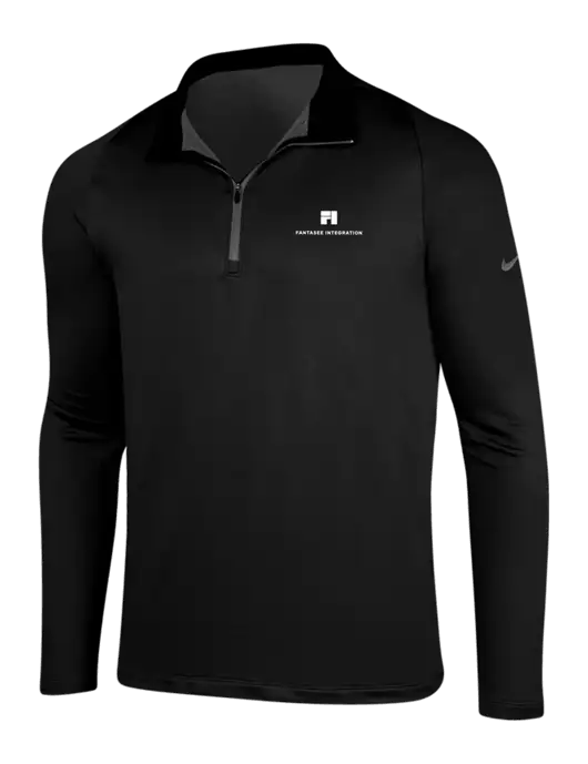 NIKE Black/Dark Grey Dry-Fit Stretch 1/2 Zip Cover-Up w/Fantasee Integration Logo