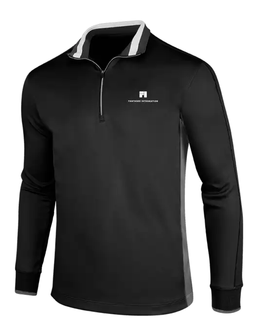 NIKE Black/Dark Grey/White Dry-Fit 1/2 Zip Cover-Up w/Fantasee Integration Logo