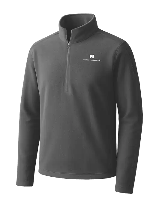Medium Grey Microfleece 1/2 Zip Pullover w/Fantasee Integration Logo