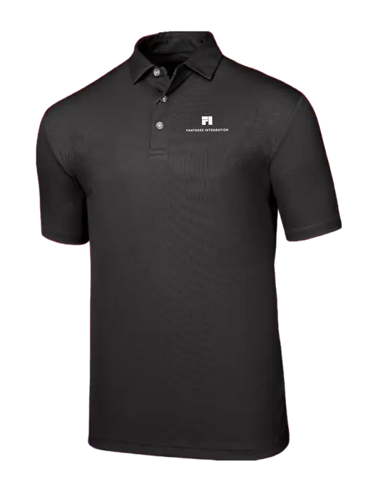 Callaway Birdseye Black Polo w/Fantasee Integration Logo