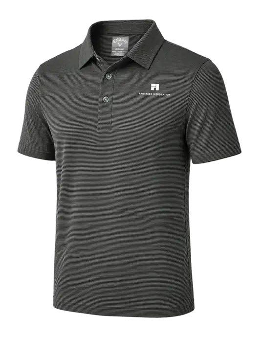 Callaway Black Fine Line Stripe Polo w/Fantasee Integration Logo