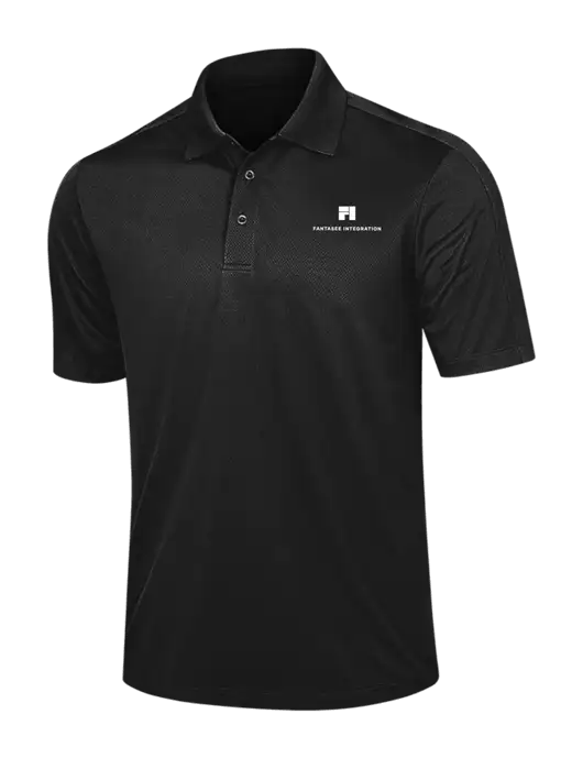 Black Diamond Textured Jacquard Polo w/Fantasee Integration Logo