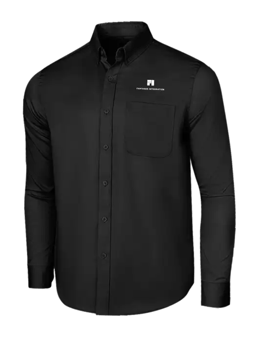 Long Sleeve Deep Black Superpro React Twill Shirt w/Fantasee Integration Logo
