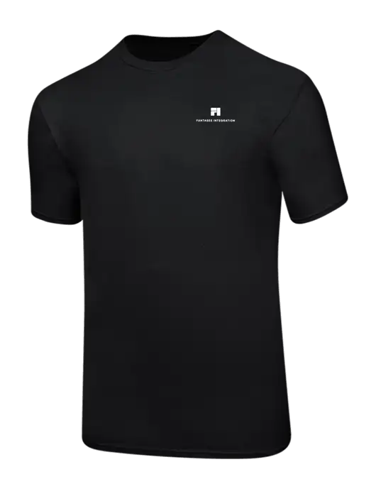 Ring Spun Jet Black 4.5 oz T-Shirt w/Fantasee Integration Logo
