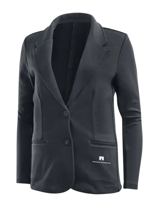 Charcoal Grey Womens Knit Blazer w/Fantasee Integration Logo