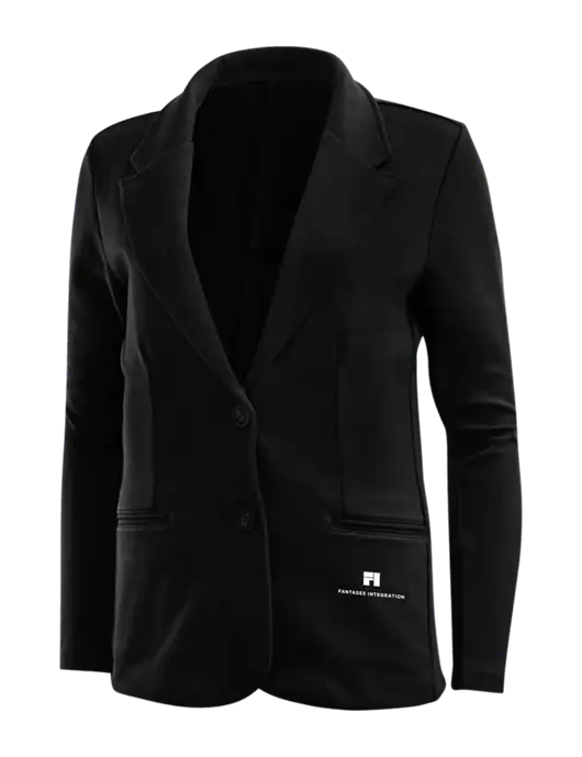 Black Womens Knit Blazer w/Fantasee Integration Logo