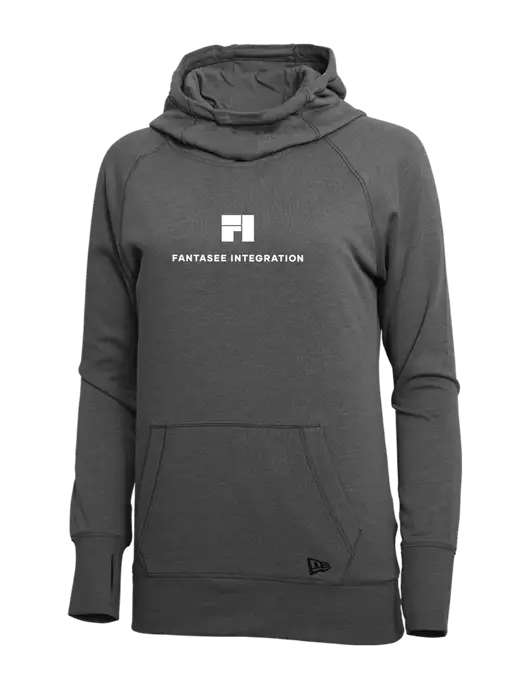 New Era Black Heather Womens Tri-Blend Fleece Pullover Hoodie w/Fantasee Integration Logo