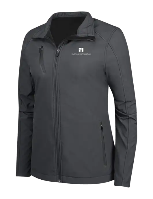 Dark Grey Womens Welded Softshell Jacket w/Fantasee Integration Logo