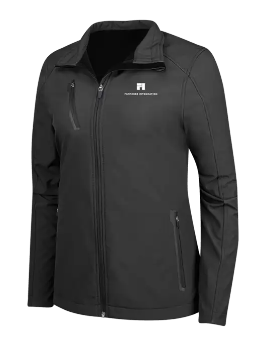 Black Womens Welded Softshell Jacket w/Fantasee Integration Logo
