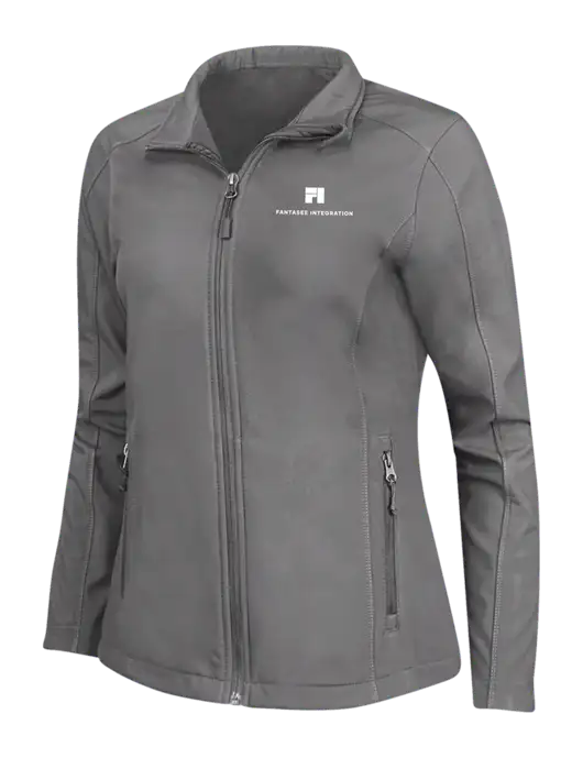 Medium Grey Womens Core Soft Shell Jacket w/Fantasee Integration Logo